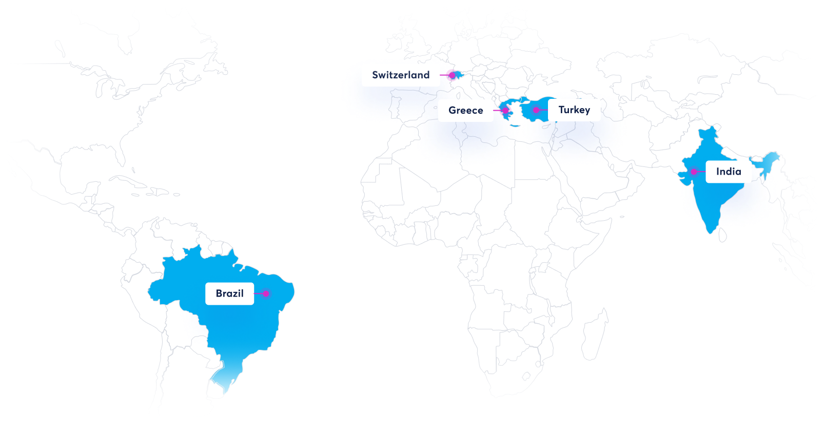 World map of Cube RM offices